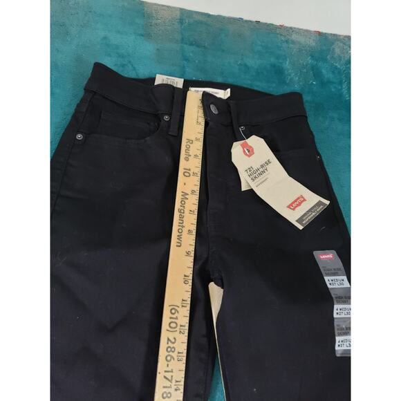 Levis 721 Jeans Size 4 Womens Black Pants Stretch Denim High Rise Skinny NWT - Picture 11 of 16